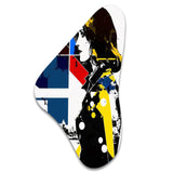 Street Art Profile In Yellow Blue And Red - Asymmetric Metal Wall Art