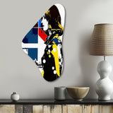 Street Art Profile In Yellow Blue And Red - Asymmetric Metal Wall Art