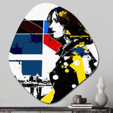 Street Art Profile In Yellow Blue And Red - Asymmetric Metal Wall Art