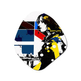 Street Art Profile In Yellow Blue And Red - Asymmetric Metal Wall Art