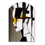 Street Art Profile In Yellow And Black - Asymmetric Metal Wall Art