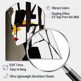 Street Art Profile In Yellow And Black - Asymmetric Metal Wall Art