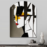 Street Art Profile In Yellow And Black - Asymmetric Metal Wall Art