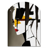 Street Art Profile In Yellow And Black - Asymmetric Metal Wall Art