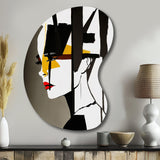 Street Art Profile In Yellow And Black - Asymmetric Metal Wall Art