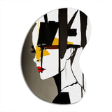 Street Art Profile In Yellow And Black - Asymmetric Metal Wall Art