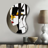 Street Art Profile In Yellow And Black - Asymmetric Metal Wall Art