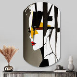 Street Art Profile In Yellow And Black - Asymmetric Metal Wall Art