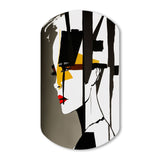 Street Art Profile In Yellow And Black - Asymmetric Metal Wall Art