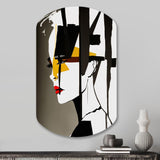 Street Art Profile In Yellow And Black - Asymmetric Metal Wall Art