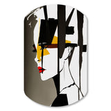 Street Art Profile In Yellow And Black - Asymmetric Metal Wall Art