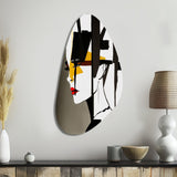 Street Art Profile In Yellow And Black - Asymmetric Metal Wall Art