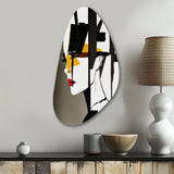 Street Art Profile In Yellow And Black - Asymmetric Metal Wall Art