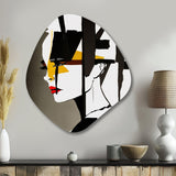 Street Art Profile In Yellow And Black - Asymmetric Metal Wall Art