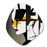 Street Art Profile In Yellow And Black - Asymmetric Metal Wall Art