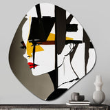 Street Art Profile In Yellow And Black - Asymmetric Metal Wall Art