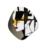 Street Art Profile In Yellow And Black - Asymmetric Metal Wall Art