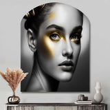 Exquisite Beauty In Black And Gold IV - Asymmetric Metal Wall Art