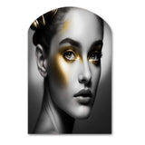 Exquisite Beauty In Black And Gold IV - Asymmetric Metal Wall Art