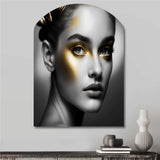 Exquisite Beauty In Black And Gold IV - Asymmetric Metal Wall Art