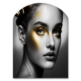 Exquisite Beauty In Black And Gold IV - Asymmetric Metal Wall Art