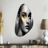 Exquisite Beauty In Black And Gold IV - Asymmetric Metal Wall Art