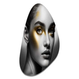 Exquisite Beauty In Black And Gold IV - Asymmetric Metal Wall Art