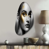 Exquisite Beauty In Black And Gold IV - Asymmetric Metal Wall Art