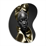 Exquisite Beauty In Black And Gold VI - Asymmetric Metal Wall Art