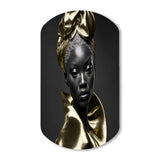 Exquisite Beauty In Black And Gold VI - Asymmetric Metal Wall Art