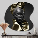 Exquisite Beauty In Black And Gold VI - Asymmetric Metal Wall Art