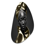 Exquisite Beauty In Black And Gold VI - Asymmetric Metal Wall Art