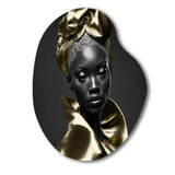 Exquisite Beauty In Black And Gold VI - Asymmetric Metal Wall Art