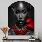 The Lady With The Red Ruby III - Asymmetric Metal Wall Art