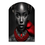 The Lady With The Red Ruby III - Asymmetric Metal Wall Art