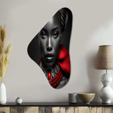 The Lady With The Red Ruby III - Asymmetric Metal Wall Art