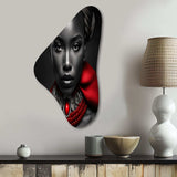 The Lady With The Red Ruby III - Asymmetric Metal Wall Art