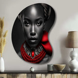 The Lady With The Red Ruby III - Asymmetric Metal Wall Art