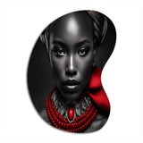 The Lady With The Red Ruby III - Asymmetric Metal Wall Art