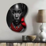 The Lady With The Red Ruby III - Asymmetric Metal Wall Art