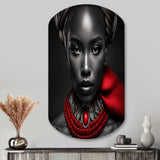 The Lady With The Red Ruby III - Asymmetric Metal Wall Art