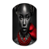 The Lady With The Red Ruby III - Asymmetric Metal Wall Art