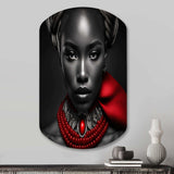 The Lady With The Red Ruby III - Asymmetric Metal Wall Art