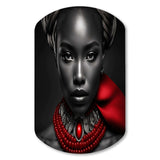 The Lady With The Red Ruby III - Asymmetric Metal Wall Art