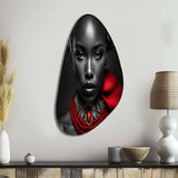 The Lady With The Red Ruby III - Asymmetric Metal Wall Art