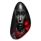 The Lady With The Red Ruby III - Asymmetric Metal Wall Art