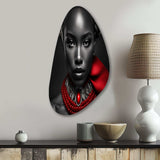 The Lady With The Red Ruby III - Asymmetric Metal Wall Art