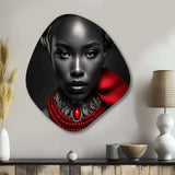 The Lady With The Red Ruby III - Asymmetric Metal Wall Art