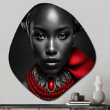 The Lady With The Red Ruby III - Asymmetric Metal Wall Art