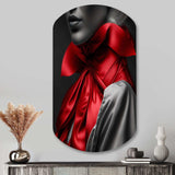 Elegant Retro Allure In Black And Red II - Asymmetric Metal Wall Art